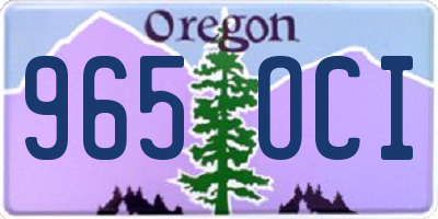 OR license plate 965OCI