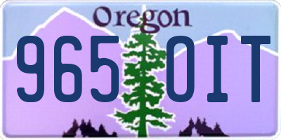 OR license plate 965OIT
