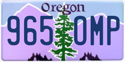 OR license plate 965OMP
