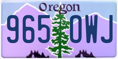 OR license plate 965OWJ
