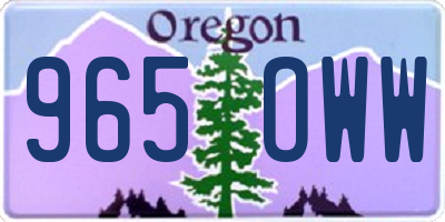OR license plate 965OWW