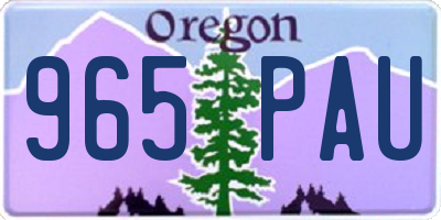 OR license plate 965PAU
