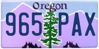 OR license plate 965PAX