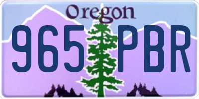 OR license plate 965PBR
