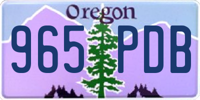 OR license plate 965PDB