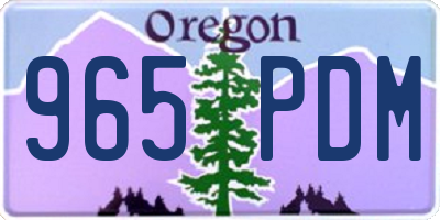 OR license plate 965PDM
