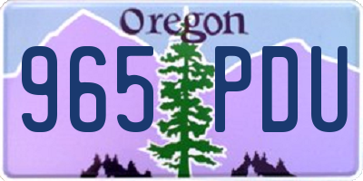 OR license plate 965PDU