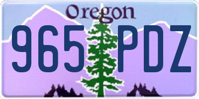 OR license plate 965PDZ