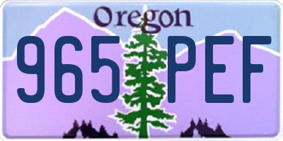 OR license plate 965PEF