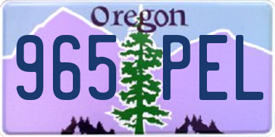 OR license plate 965PEL