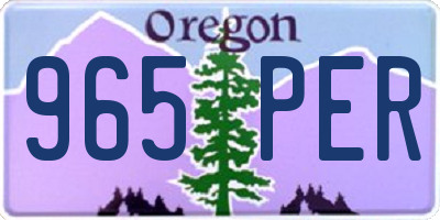 OR license plate 965PER