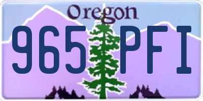 OR license plate 965PFI