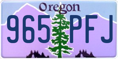OR license plate 965PFJ