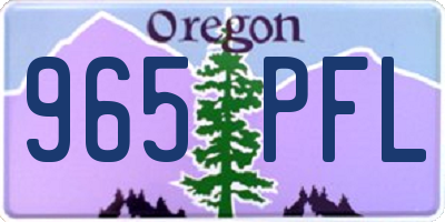 OR license plate 965PFL