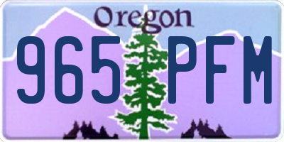OR license plate 965PFM