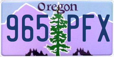 OR license plate 965PFX