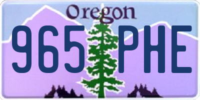 OR license plate 965PHE