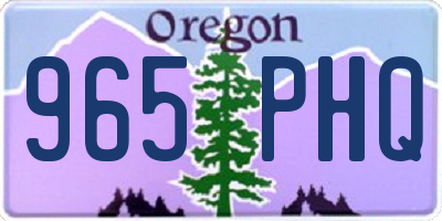 OR license plate 965PHQ