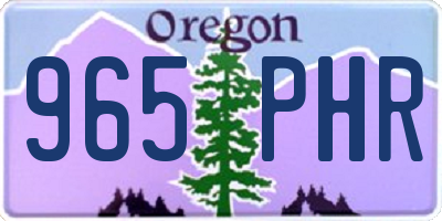 OR license plate 965PHR