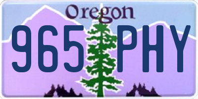 OR license plate 965PHY