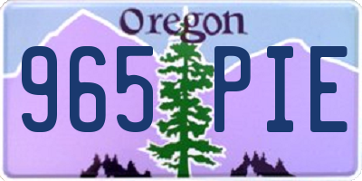 OR license plate 965PIE