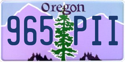 OR license plate 965PII