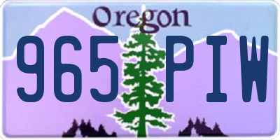 OR license plate 965PIW