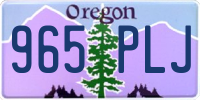 OR license plate 965PLJ