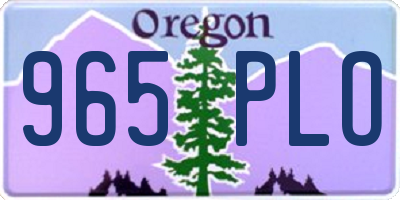 OR license plate 965PLO