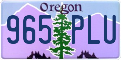 OR license plate 965PLU