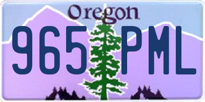 OR license plate 965PML