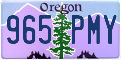 OR license plate 965PMY