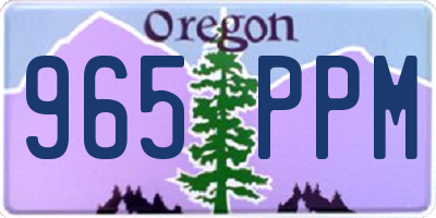 OR license plate 965PPM