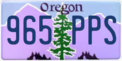 OR license plate 965PPS
