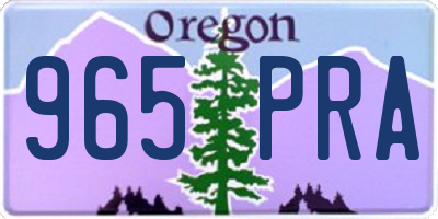 OR license plate 965PRA