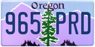 OR license plate 965PRD