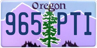 OR license plate 965PTI