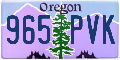 OR license plate 965PVK