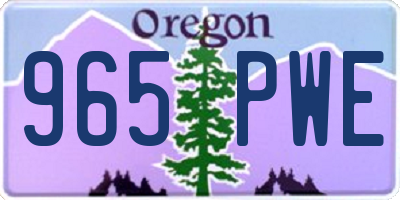 OR license plate 965PWE