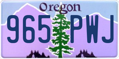 OR license plate 965PWJ