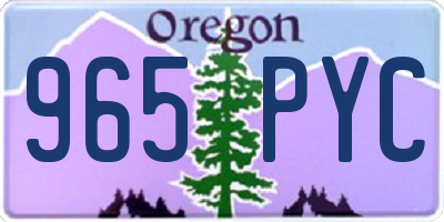 OR license plate 965PYC