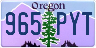 OR license plate 965PYT