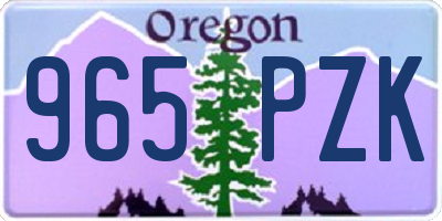 OR license plate 965PZK