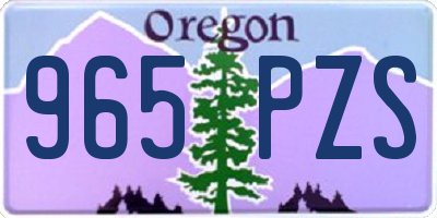 OR license plate 965PZS