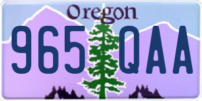 OR license plate 965QAA