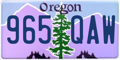 OR license plate 965QAW