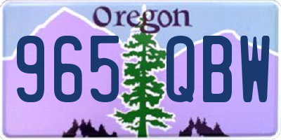 OR license plate 965QBW