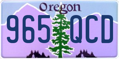 OR license plate 965QCD