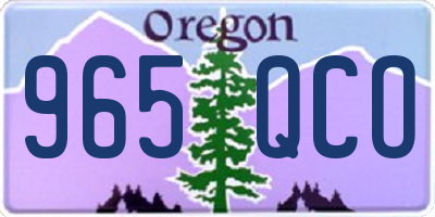 OR license plate 965QCO