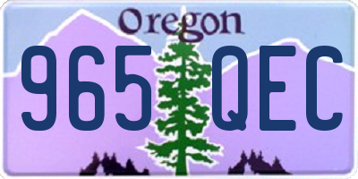OR license plate 965QEC